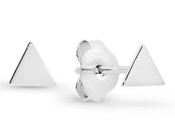 Silver Triangle Stud Earrings