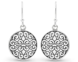 Fleur De Lis Wheel Drop Earrings