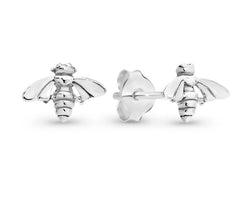 Silver Small Bee Stud Earrings