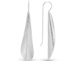 Silver Concave Drop Earrings