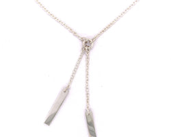 Due Sterling Silver Two Bar Pendant on Chain 45cm