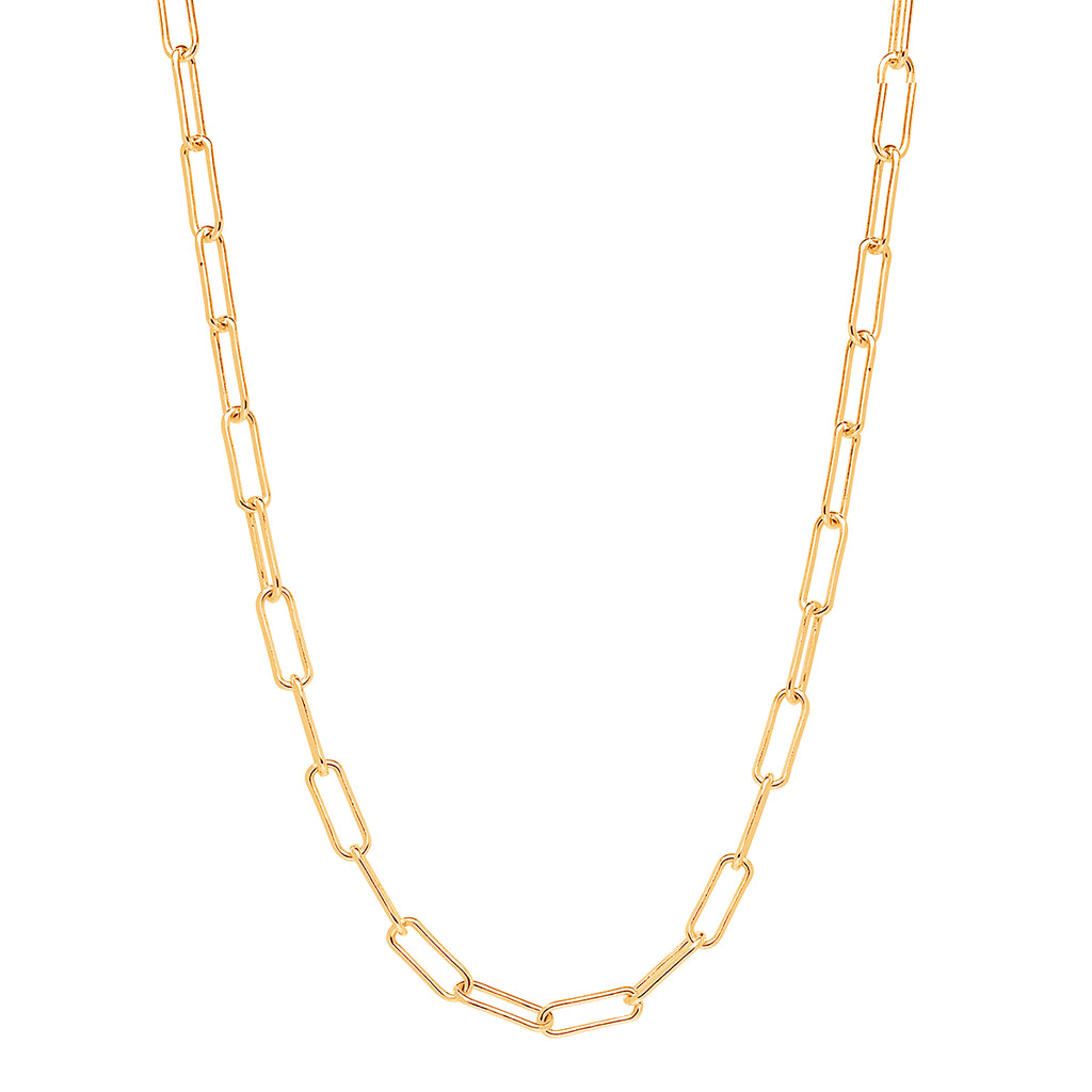 Yellow Gold (Plated Silver Rectangular Link Chain