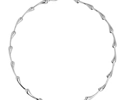 Silver Linked Teardrop Necklace