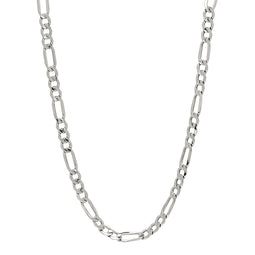 Najo Silver Figaro Chain Necklace With T-Bar