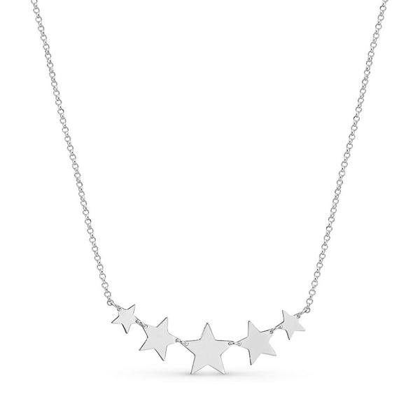 Silver Belcher Chain With Five Stars