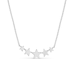 Silver Belcher Chain With Five Stars
