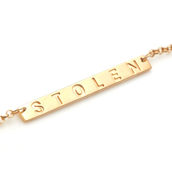 Stolen Plank Necklace - Gold Plated