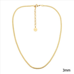 Stainless Steel 3Mm Herringbone Chain, 40+5Cm W/Gold Ip Plating