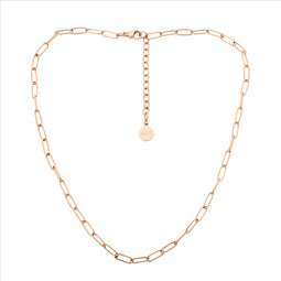 Stainless Steel Paperclip Chain, 40+5Cm W/Rose Gold Ip Plating