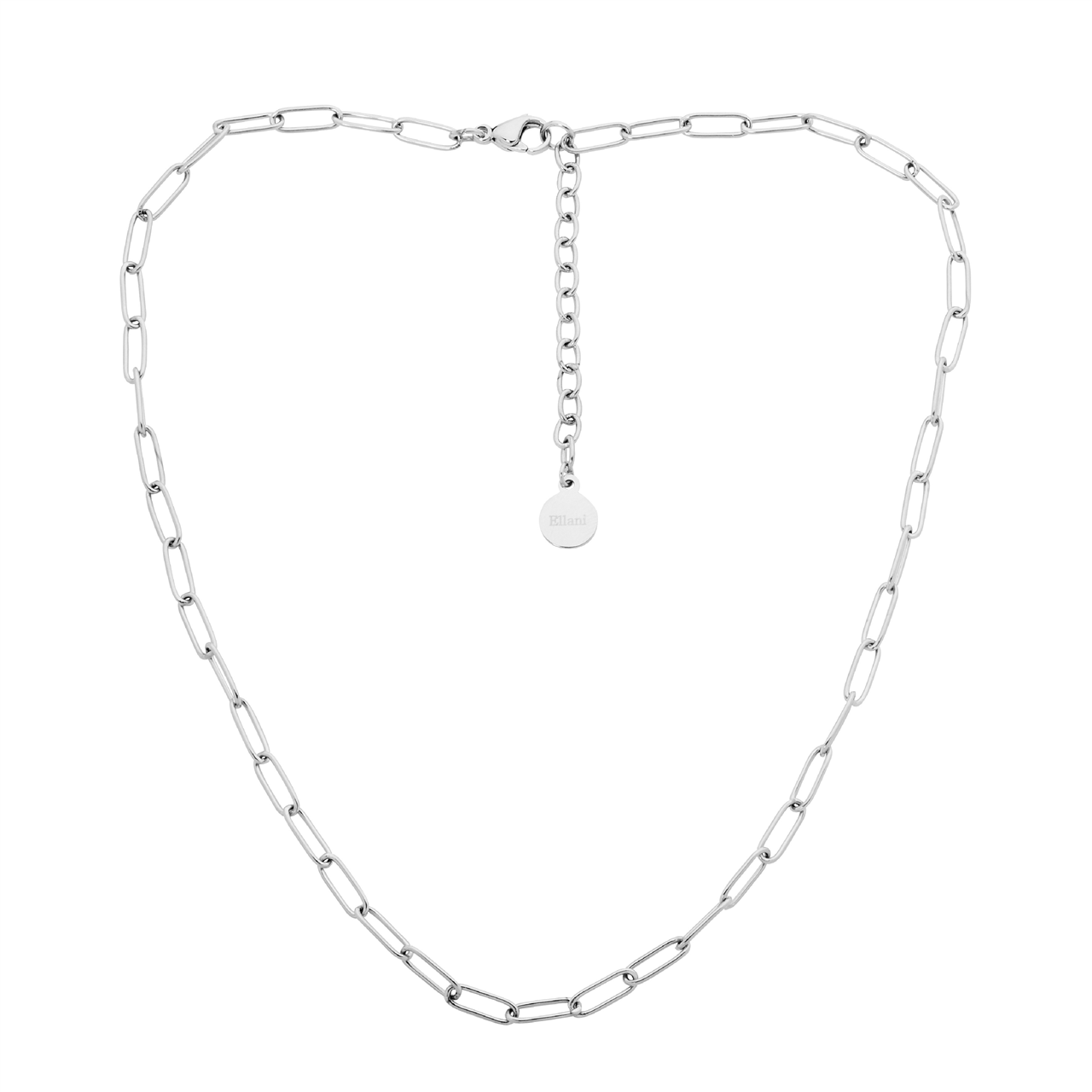 Stainless Steel Paperclip Chain, 40+5Cm