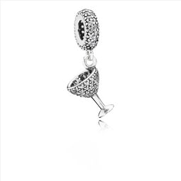 Pandora Cocktail Glass Hanging Charm