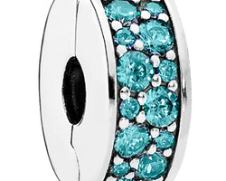 Teal Shinning Elegance Silver Spacer Clip