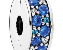 Blue Mosaic Vibrant Elegance Silver Spacer Clip