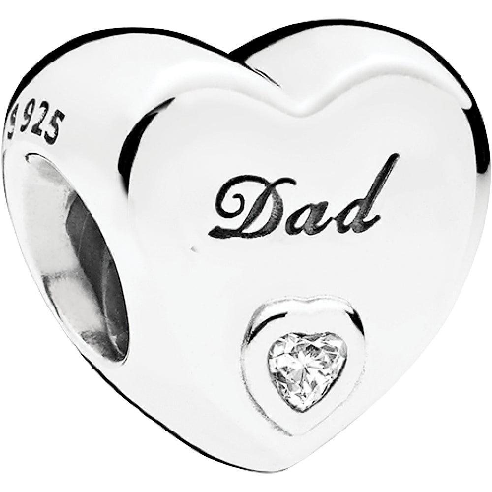 Dad's Love Silver Charm