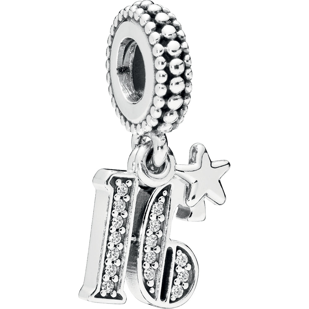 16 Years Of Love Silver Hanging Charm