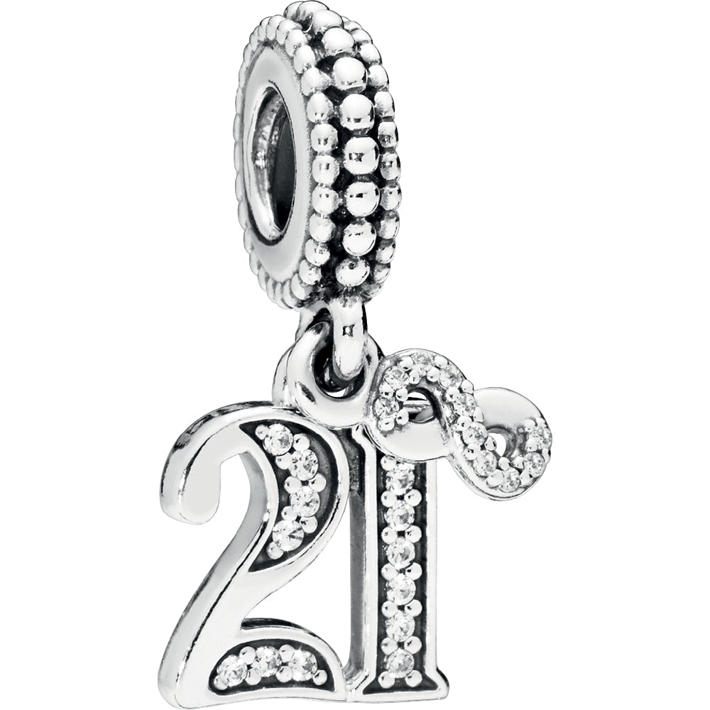21 Years Of Love Silver Hanging Charm