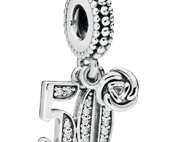 50 Years of Love Silver Hanging Charm