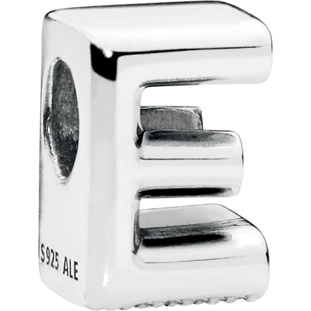 Letter E Silver Charm