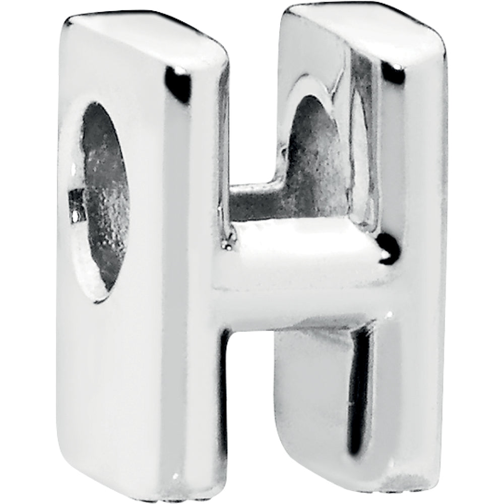 Letter H Silver Charm