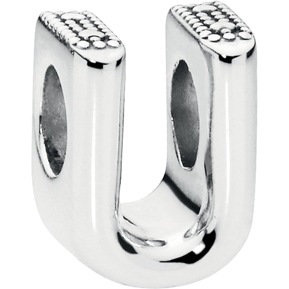 Letter U Silver Charm