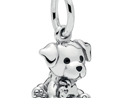 Labrador Puppy Silver Hanging Charm
