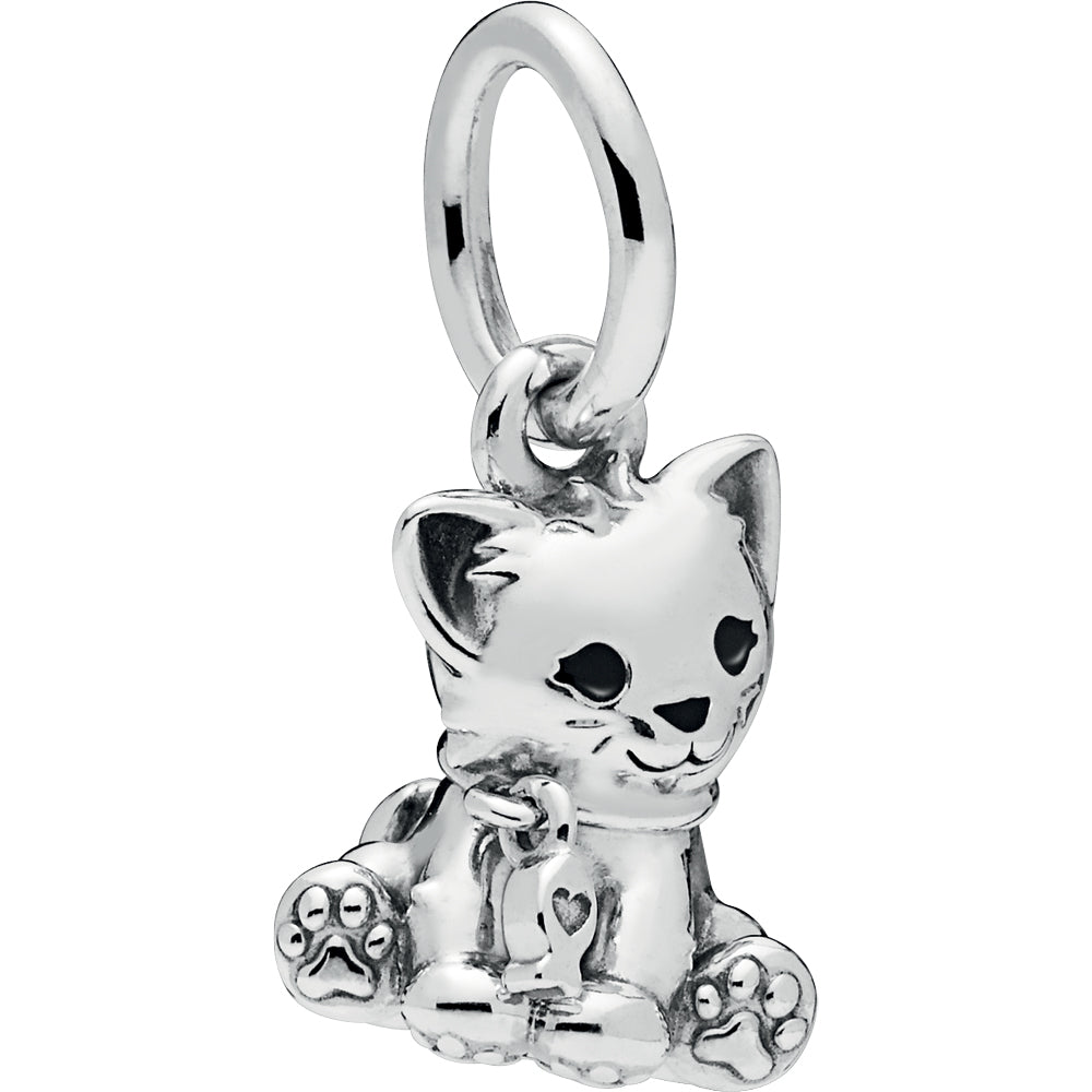 Sweet Cat Silver Hanging Charm