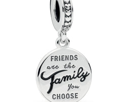 Friends Are Family Silver Hanging Charm