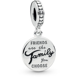 Friends Are Family Silver Hanging Charm