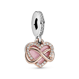 Sparkling Infinity Heart Hanging Charm