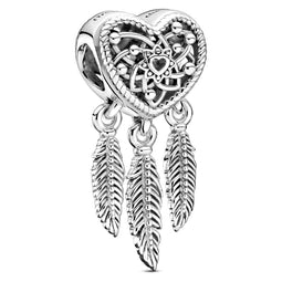 Pandora Heart & Feathers Dreamcatcher Charm