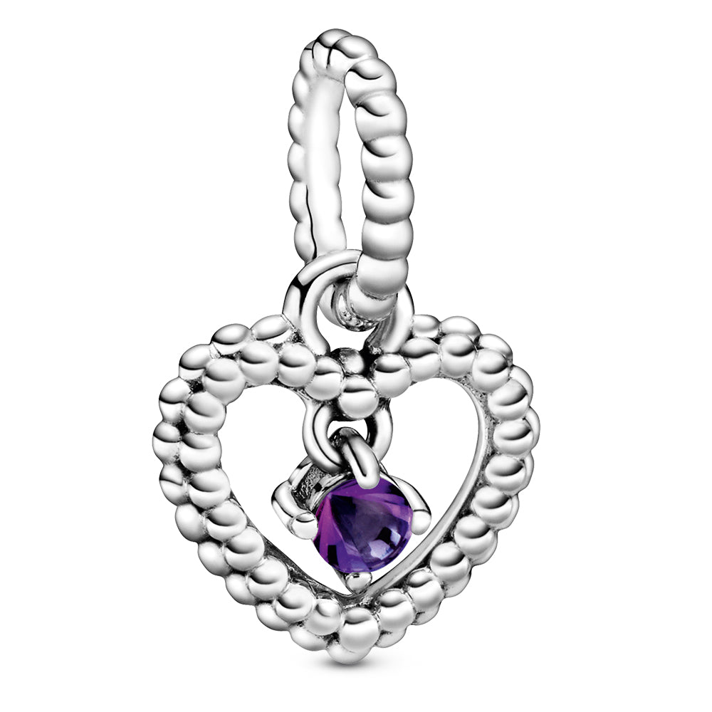 February Purple Heart Hanging Charm