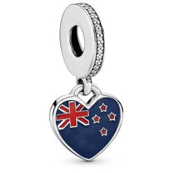 New Zealand Flag Silver Hanging Charm