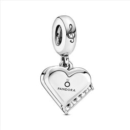 Grand Piano Heart Silver Hanging Charm