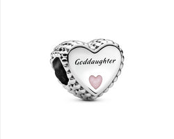 Goddaughter Heart Silver Charm