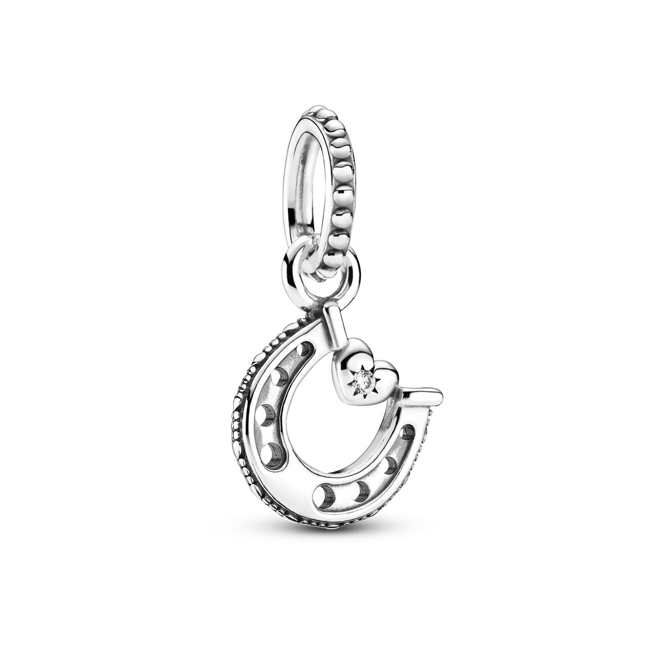 Pandora Horsehoe And Heart Hanging Charm