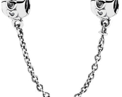 Hearts Silver Safety Chain