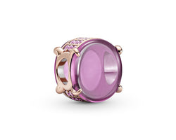 Pandora Rose Charm With Synthetic Pink Sapphire And Rosebloom Pink Crystal