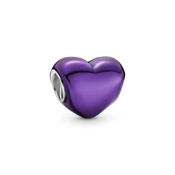 Heart Charm With Purple Enamel