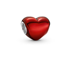 Heart Charm With Red Enamel