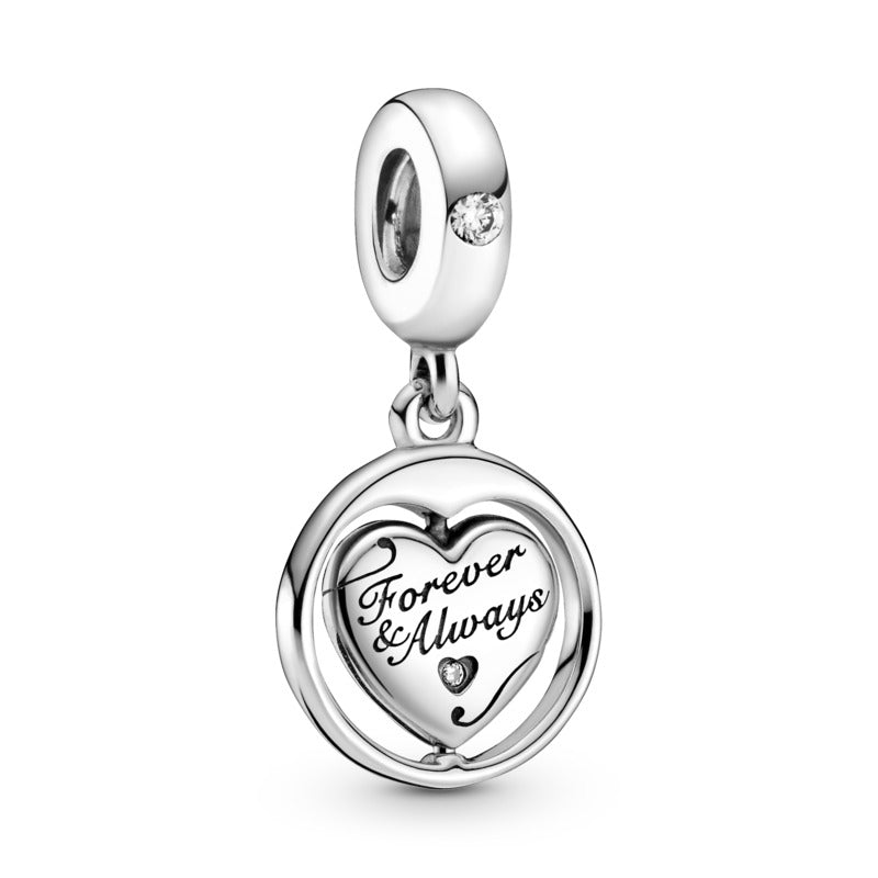 Heart Spinning Dangle With Clear Cubic Zirconia