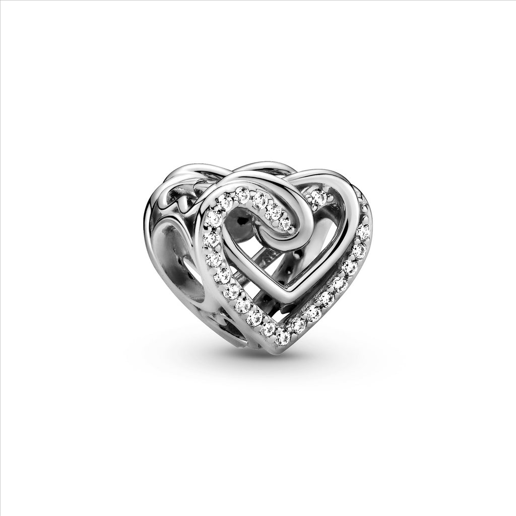 Heart Charm With Clear Cubic Zirconia