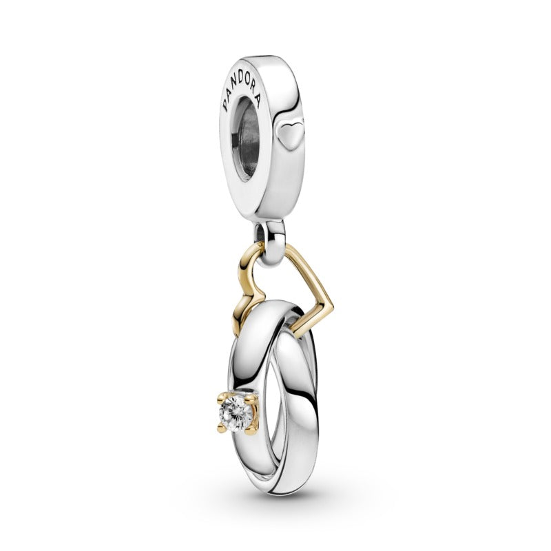 Entwined Wedding Rings Hanging Charm