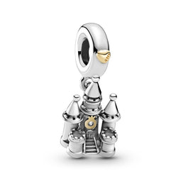 14K Gold And Silver Castle Hanging Charm