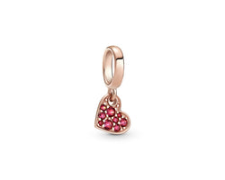 Pandora Rose Red Pave Tilted Heart Hanging Charm