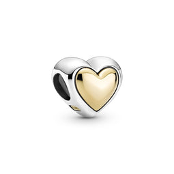 Two Toned Silver And 14ct Domed Golden Heart