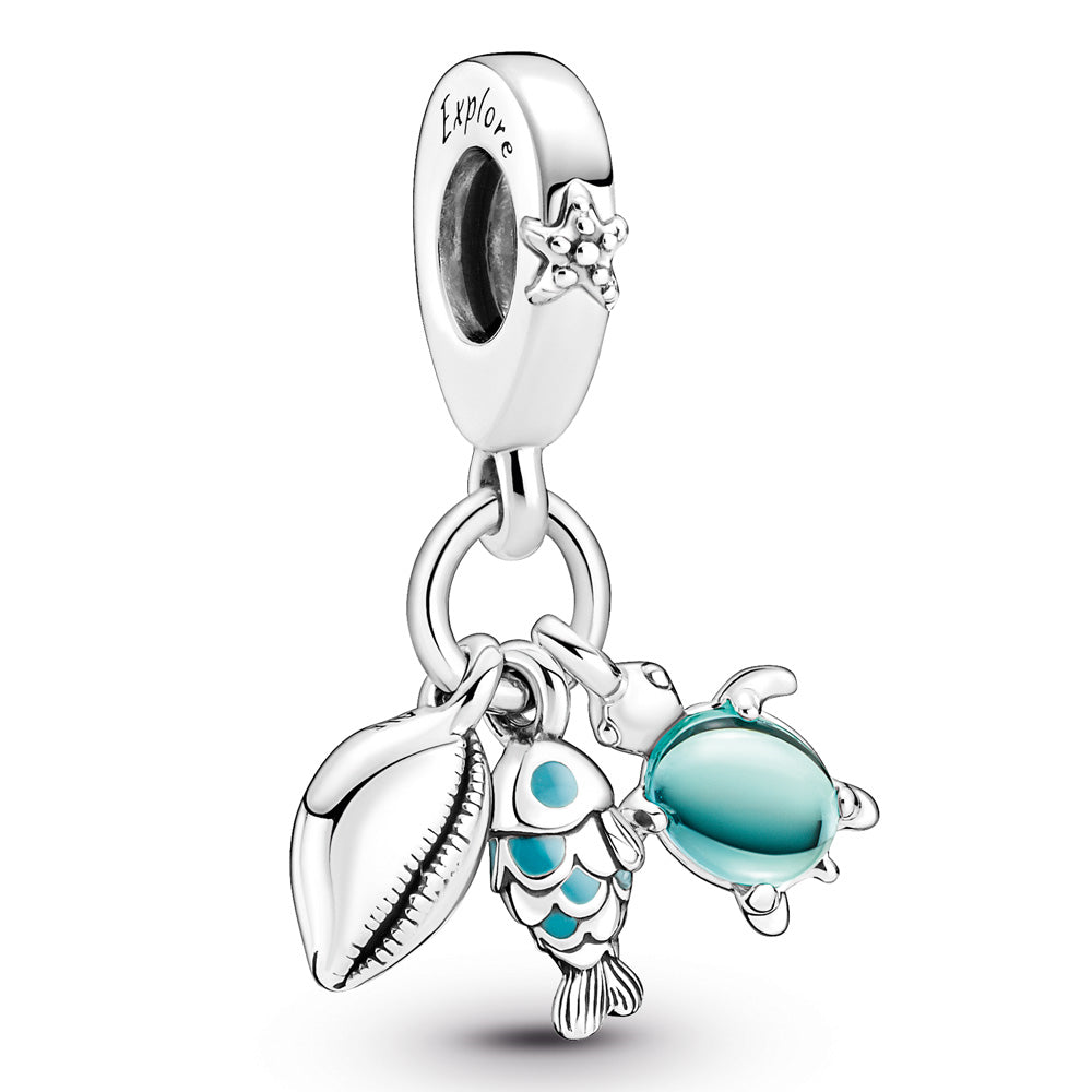 Pandora Fish, Turtle & Shell Dangle Charm