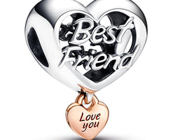 Best Friend Sterling Silver And 14K Rose Gold-Plated Charm