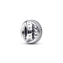 Pandora Logo Sterling Silver Charm With Clear Cubic Zirconia