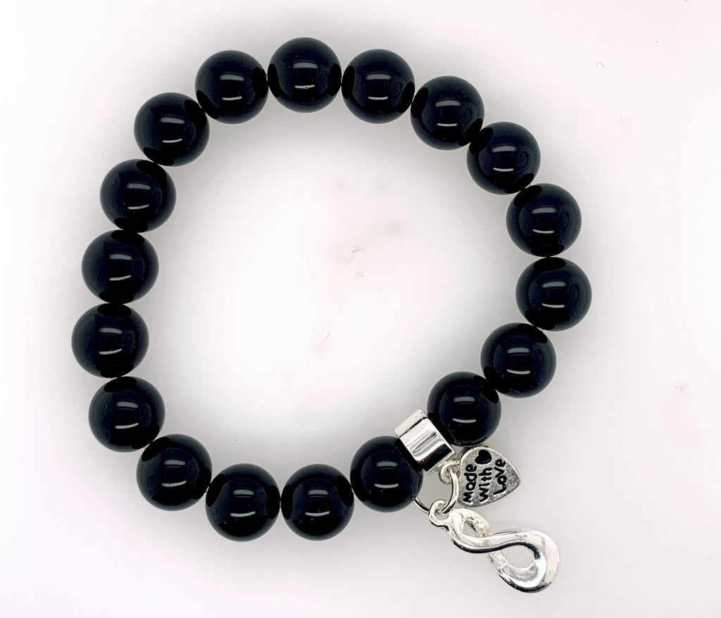 Onyx Stretchy Bracelet 10mm Beads.