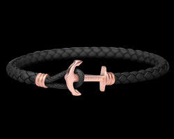 Paul Hewitt Black Leather Bracelet